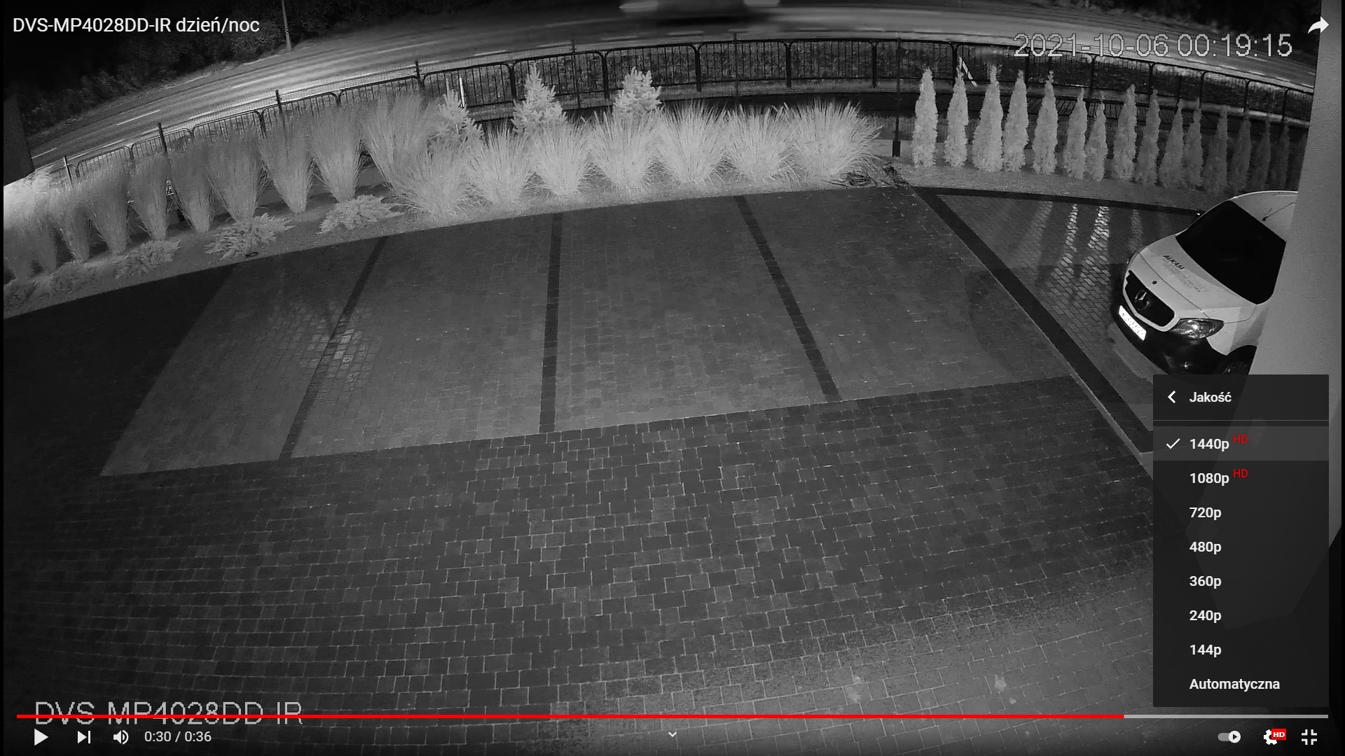 Nagranie z kamery DVS-MP4028DD-IR w nocy